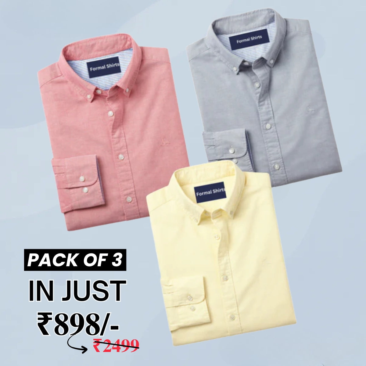 Premium Imported 100% High Quality Cotton Formal Men’s Plain/Solid Shirts| Full/Half Sleeve | With Pocket |  (FS-143)